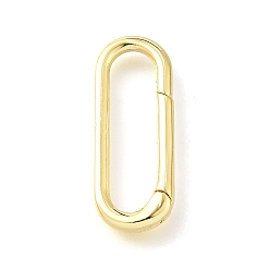 Настоящее золото 18K Латунные пружинные кольца, долговечный, без кадмия и без свинца, стойки покрытие, овальные, реальный 18 k позолоченный, 25x10x3 мм, отверстие : 21 мм