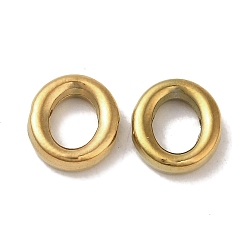 Golden Ion Plating(IP) 304 Stainless Steel Beads, Oval, Golden, 11x10x3mm, Hole: 1.2mm