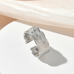 Нержавеющая Сталь Цвет 304 открытые кольца-манжеты из нержавеющей стали для женщин, цвет нержавеющей стали, 9 мм, размер США 7 3/4 (17.9 мм)