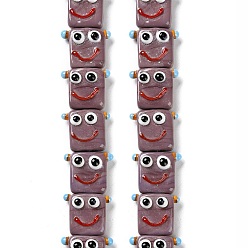 Серо-розавый Бусы лэмпворк ручной работы, робот, увядшая роза, 16x19.5x9.5 мм, отверстие : 1.8 мм, около 30 шт / нитка, 18.90'' (48 см)