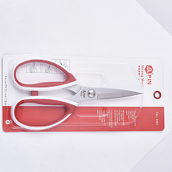 Red Stainless Steel Scissors, Sewing Scissors, Kitchen Scissors, with Plastic Handle, Red, 195x105x14mm