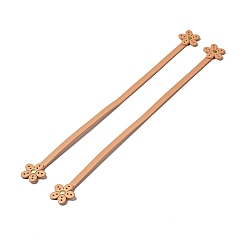 Sandy Brown Flower End Cowhide Leather Sew On Bag Handles, with Brass Findings, Bag Strap Replacement Accessories, Sandy Brown, 42.3x3.7x0.75cm, Hole: 1.8mm