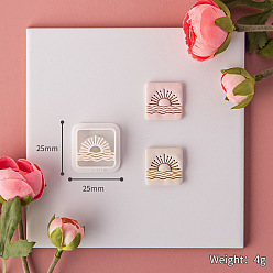 Square Bohemian style Plastic Molds, Clay Cutters, Clay Modeling Tools, for Earring Making, Square with Sun, 2.5x2.5x1.15cm
