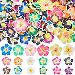 (52) Непрозрачная лаванда 100 шт 3 стили ручной работы из полимерной глины 3 d цветок плюмерия бусины, разноцветные, 12~20x8~10 мм, отверстие : 1.6~2 мм