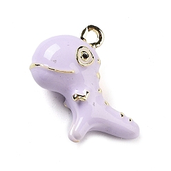 лаванда Подвески из эмали и сплава, 3d подвеска динозавра, золотые, лаванда, 15.5x11x6.5 мм, отверстие : 1.2 мм