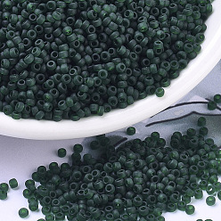 (RR156F) Matte Transparent Dark Emerald Миюки круглые бусины рокайль, японский бисер, 11/0, (rr 156 f) матовый прозрачный темный изумруд, 11/0, 2x1.3 мм, отверстие : 0.8 мм, Около 1111 шт / 10 г