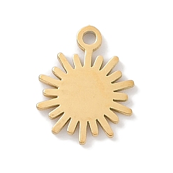 Солнце 304 прелести нержавеющей стали, лазерная резка, золотые, солнце, 10x8x1 мм, отверстие : 1 мм
