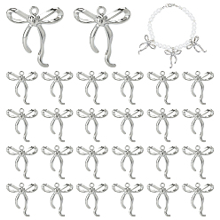 Платина 30 подвески из сплава шт., бантом, платина, 25x23x5 мм, отверстие : 1.6 мм