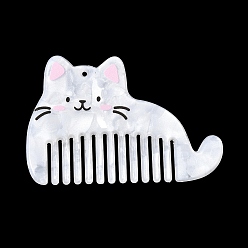 Белый Большие подвески из ацетата целлюлозы (смолы) с печатью, брелок в форме кошки, белые, 38x55.5x2.5 мм