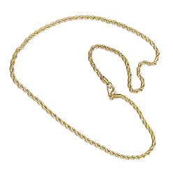 Золотой Ожерелья из сплава веревки цепи для женщин, золотые, 19.69 дюйм (50 см)