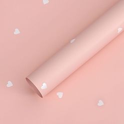 Pink 20 Sheet Heart Pattern Valentine's Day Gift Wrapping Paper, Square, Folded Flower Bouquet Wrapping Paper Decoration, Pink, 580x580mm