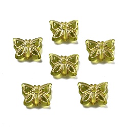 (932FM) Темно-синий аква-матовый с подкладкой Прозрачные акриловые бусины, золотой металл обвитыми, бабочка, темно-золотистые, 11x15x5 мм, отверстие : 1.8 мм, 926 шт / 500 г