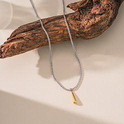 Золотой & Цвет Нержавеющей Стали 304 Длинные подвески-капли из нержавеющей стали для женщин, золотые и нержавеющая сталь цвет, 17.72 дюйм (45 см)