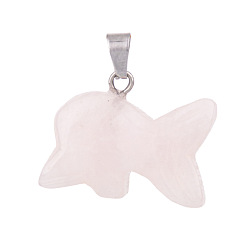 Розовый Кварц Природного розового кварца подвески, дельфин, 20 мм