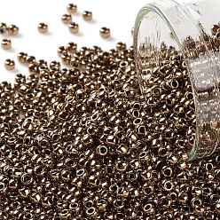 (221) Bronze TOHO Round Seed Beads, Japanese Seed Beads, (221) Bronze, 11/0, 2.2mm, Hole: 0.8mm, about 1110pcs/bottle, 10g/bottle