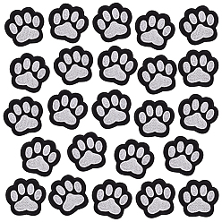 Черный 30шт. вышитая нашивка с отпечатком лапы, компьютеризированная вышивка тканью утюжок на / шить на заплатках, аксессуары для костюма, аппликация, чёрные, 55x59x1 мм