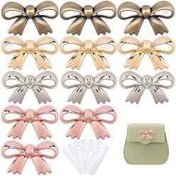 (52) Непрозрачная лаванда 12шт. 4 цвета бантик, декоративные пряжки из сплава, с железной шайбой, для декора сумки, разноцветные, 26x45x7 мм, 3 шт / цвет