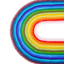 (52) Непрозрачная лаванда 18 нити 18 цветные прозрачные стеклянные бусины нити, рондель, граненые, матовые, разноцветные, 4 мм, отверстие : 1 мм, около 105~110 шт / нитка, 15.35~15.75'' (39~40 см), 1 прядь / цвет