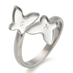 Нержавеющая Сталь Цвет 304 компоненты манжеты из нержавеющей стали, настройка кольца колодки, бабочка, цвет нержавеющей стали, внутренний диаметр: 18 мм, лоток : 8x9 мм