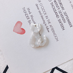 Белый Дым Непрозрачные подвески из ацетата целлюлозы (смолы), кошачье очарование, серый, 25x17x2.5 мм