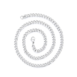 Нержавеющая Сталь Цвет Не тускнеющая мужская 201 цепочка из нержавеющей стали с кубинскими звеньями, цвет нержавеющей стали, 19.69 дюйм (50 см), широк: 5 мм