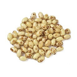 Бледно-Золотистый 60 шт. 10 г запекаемая краска пикассо стеклянные бусины, овальные, бледно золотарник, 6~6.5x4~4.5 мм, отверстие : 1 мм