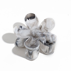 Светло-серый Пластиковые заколки для волос градиентного цвета, для женщин девушек, цветок, светло-серый, 73x70 мм