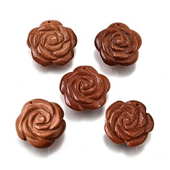 Камень с Пылевым Золотом Резные подвески из синтетического золота, , 19.5~25.5x19.5~25.5x7.5~9.5 мм, отверстие : 0.8~1.2 мм