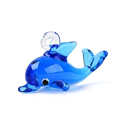 Озёрно--синий Подвески лэмпворк ручной работы, прелести дельфинов, Плут синий, 21~25x39.5~42x17~20 мм, отверстие : 3~4 мм