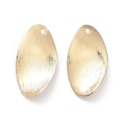 Real 14K Gold Plated Brass Pendants, Long-Lasting Plated, Twist Oval, Real 14K Gold Plated, 17.5x9x1.5mm, Hole: 1.2mm