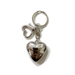 Платина Сплав брелок, сердце, платина, 8.5 см
