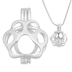Paw Print Наборы для изготовления ожерелий своими руками, в том числе 925 подвески из стерлингового серебра, латунные ожерелья и бусины из ракушечного жемчуга, отпечаток лапы