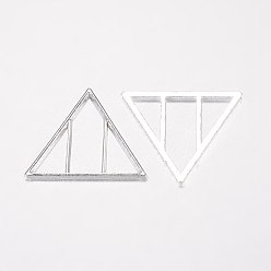 Серебро Сплав филигранной столяры, треугольные, серебряные, 20x23x1 мм