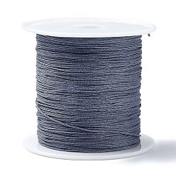 Сланцево-синий Нейлоновый шнур с китайским узлом, нейлоновый шнур для изготовления украшений, синевато-серый, 0.4 мм, около 28~30 м / рулон