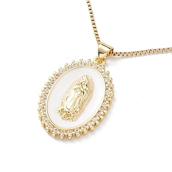 Oval Ожерелье с кулоном из прозрачного кубического циркония, золотые украшения 304 из нержавеющей стали для женщин, овальные, 15.67 дюйм (39.8 см), Кулон : 30x20x3.5 мм