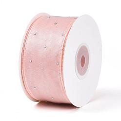 Лосось Односторонняя атласная лента из полиэстера и акрила с печатью, для подарочной упаковки, salmon, 1-1/2 дюйм (39 мм), около 20.00 ярдов (18.29 м) / рулон