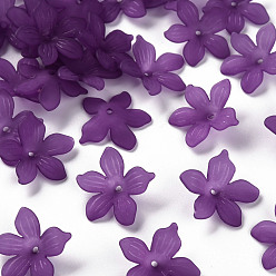 Темная Орхидея Матовые акриловые колпачки из бисера, 20x21.5x4.5 мм, отверстие : 1.6 мм, Около 1630 шт / 500 г