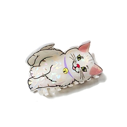 Белый Заколки для волос из пвх, аксессуары для волос для женщин и девочек, форма кошки, белые, 80x50x48 мм