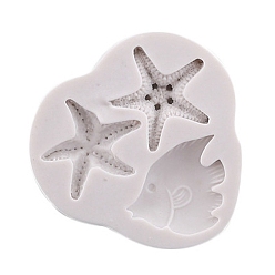 Морская звезда Пищевые морские животные, силиконовые формы для помадки своими руками, формы для литья смолы, для шоколада, изготовление конфет, морская звезда, 82x78 мм