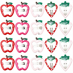 Mixed Shapes 42 шт. 7 заколки-кнопки для волос с железными и эмалированными элементами, аксессуары для волос для девочек, фрукты, разнообразные, 35.5x28x2 мм, 6 шт / стиль