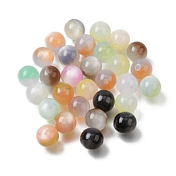 (52) Непрозрачная лаванда Бусины из cмолы, имитации кошачьего глаза , круглые, два тона, с блеском порошок, разноцветные, 10 мм, отверстие : 1.8~2 мм
