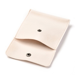 PapayaWhip Square Velvet Jewelry Bags, with Snap Fastener, PapayaWhip, 10x10x1cm