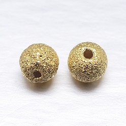 Настоящее золото 18K Настоящие 18 позолоченные круглые 925 бусины из стерлингового серебра, золотые, 5 мм, отверстие : 1 мм, Около 95 шт / 20 г