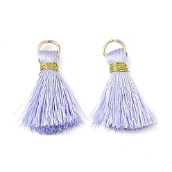 лаванда Подвески из полиэстера, кистями, С золотыми железными кольцами, лаванда, 23~25x14~20x7~10 мм, отверстие : 4.5 мм
