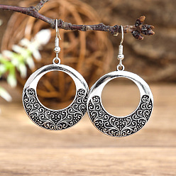 Ring Цинковый сплав мотаться, античное серебро, кольцо, 50x30 мм