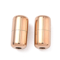 Light Gold 304 из нержавеющей стали винтовые застежками, для изготовления ювелирных изделий, колонка, ионное покрытие (ip), золотой свет, 12x6 мм, отверстие : 2 мм