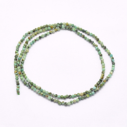African Turquoise(Jasper) Natural African Turquoise(Jasper) Beads Strands, Faceted, Round, 2mm, Hole: 0.5mm, about 176~200pcs/strand, 15.7 inch(40cm)