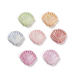 Shell Shape Пластиковые бусины, ремесло бусы, разноцветные, формы раковины, 10x11.5x3.5 мм, отверстие : 1.6 мм, Около 1388 шт / 500 г