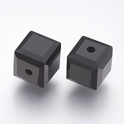 Black Imitation Austrian Crystal Beads, Grade AAA, Faceted, Cube, Black, 8x8x8mm(size within the error range of 0.5~1mm), Hole: 0.9~1.6mm