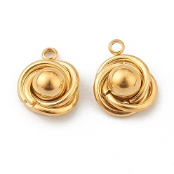 Doré  Pendentifs en acier inoxydable, fleur, or, 201mm, Trou: 14x11.5x6mm